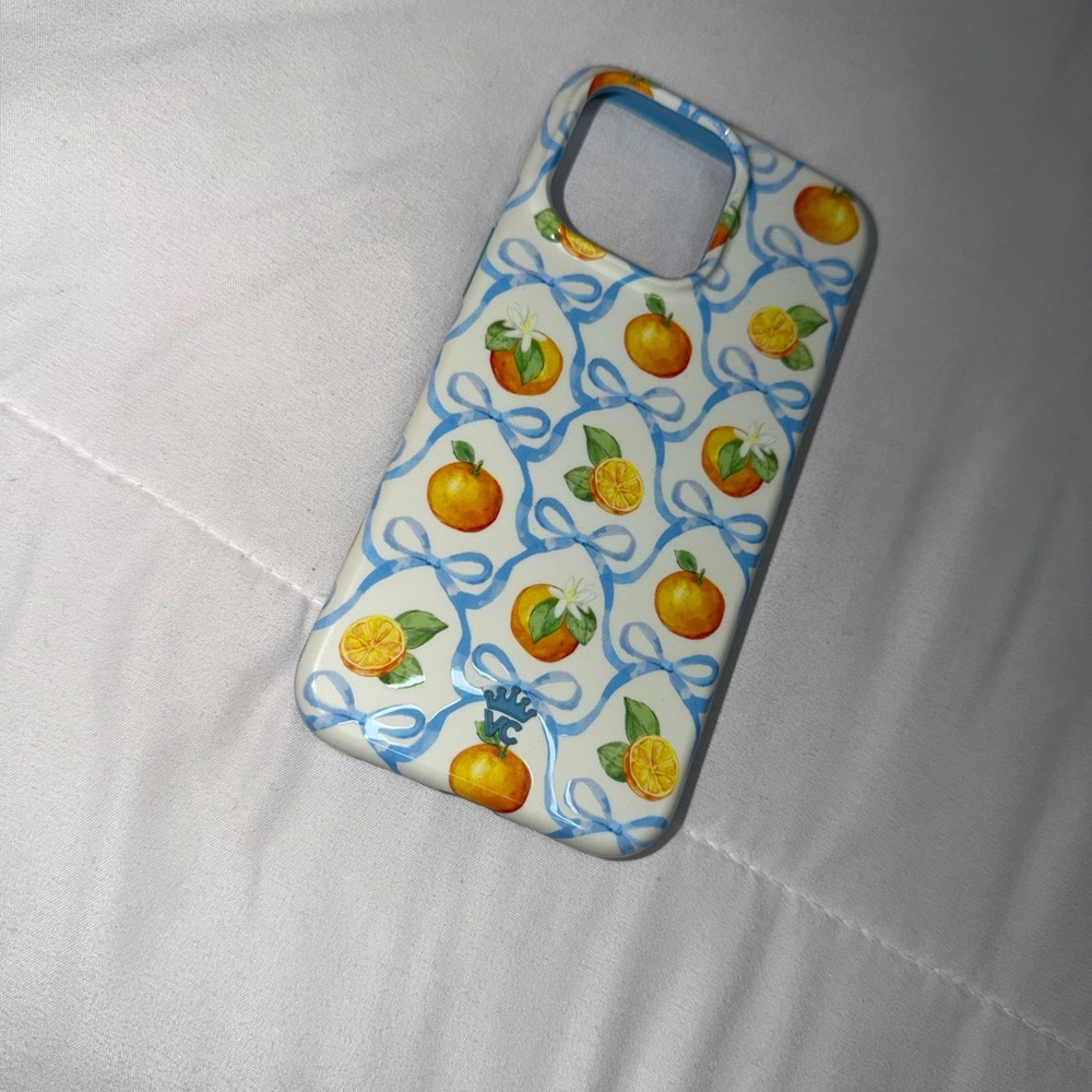 Velvet Caviar Orange and Blue Ribbon Phone Case